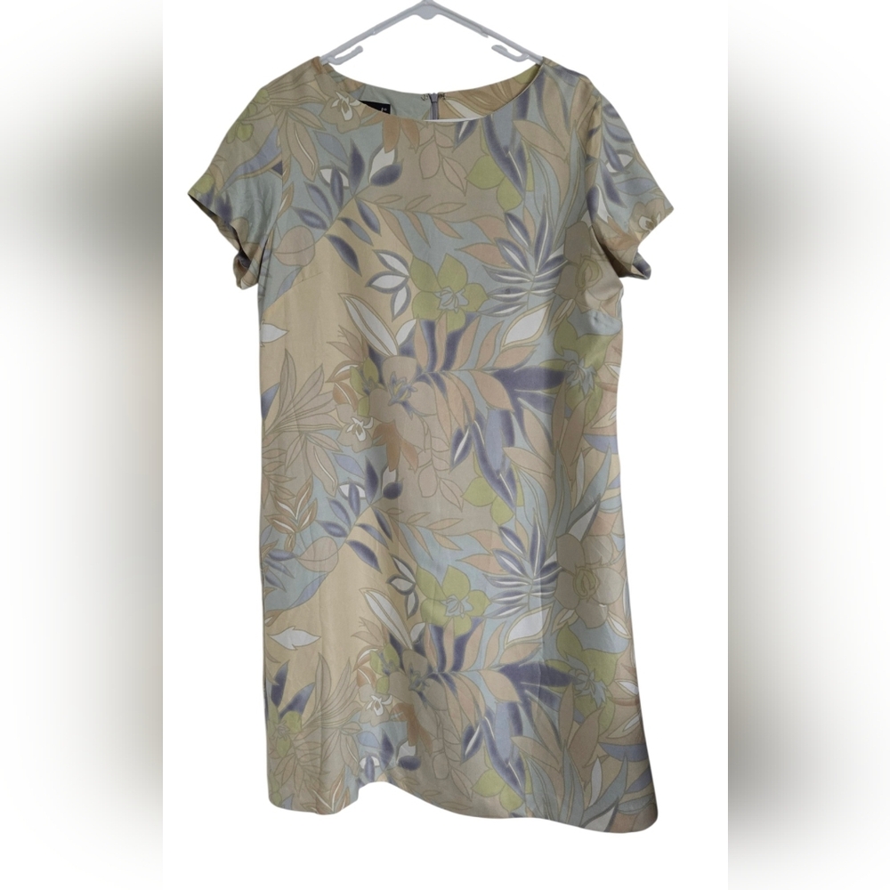 Tori Richard 100% Silk‎ Floral Shift Hawaiian Dress XL Tropical Resort Pastel - Picture 5 of 11